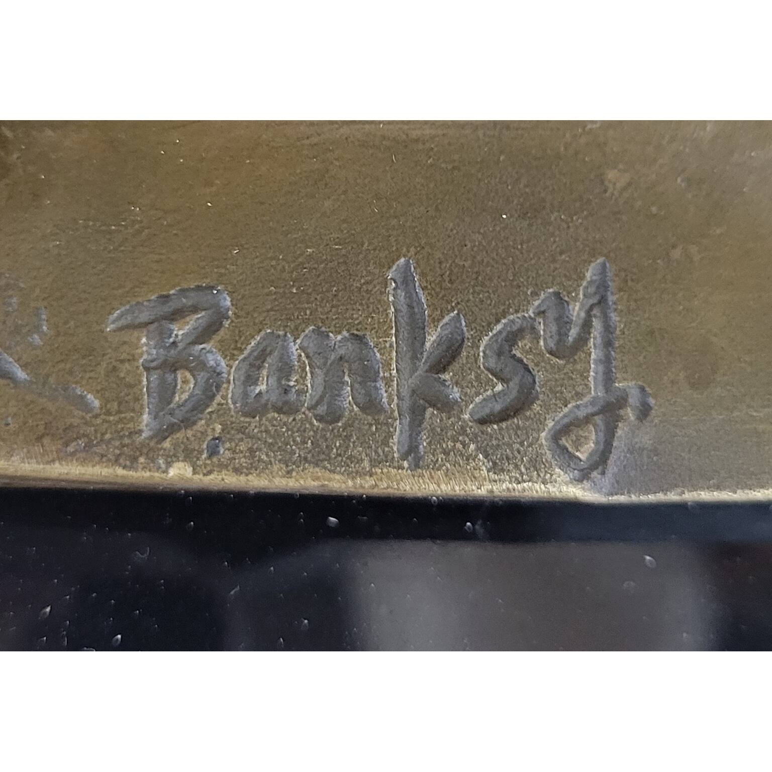 Banksy England Street Art Bronze Flower Thrower Bomber Statue
