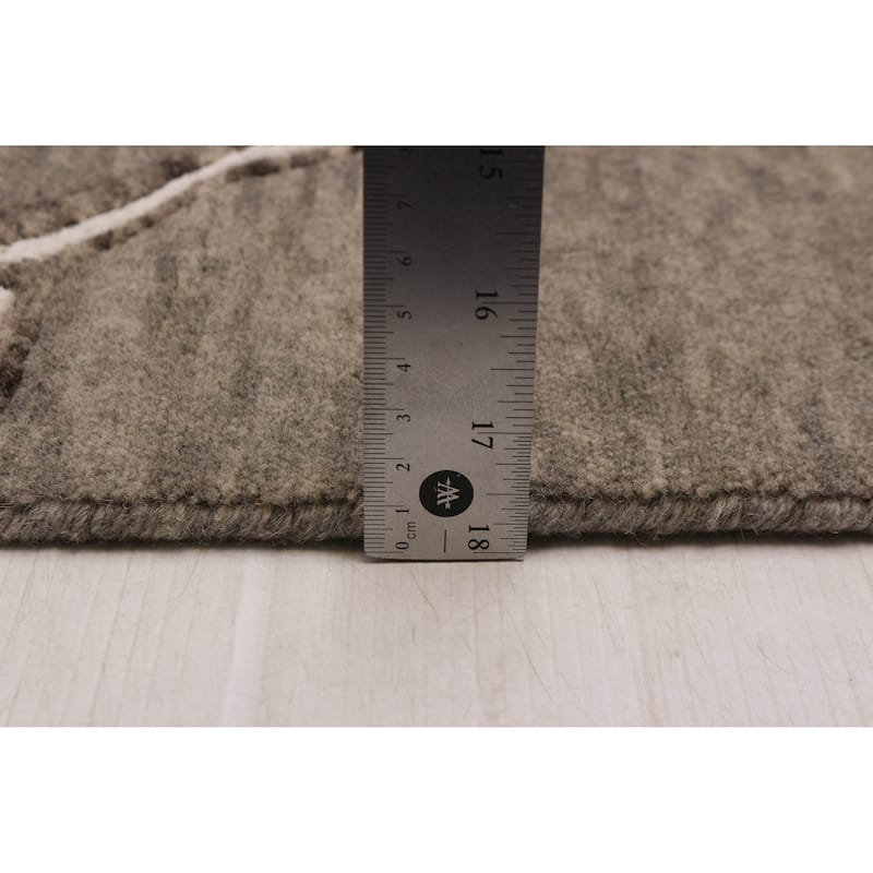 ECARPETGALLERY Hand-knotted Opulence Taupe Viscose, Wool Rug - 7'11 x 10'0
