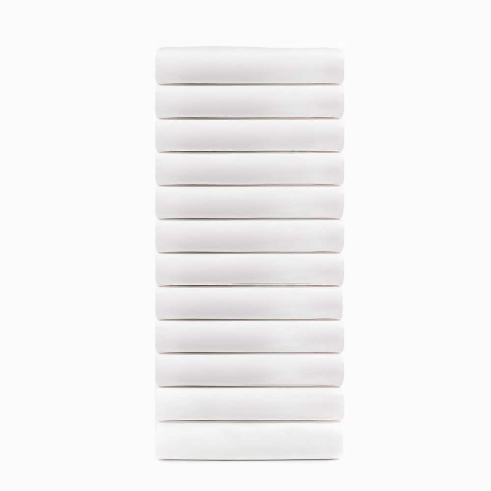 Cotton Blend Hotel Quality White Fitted Sheet Set of 12 by Superior