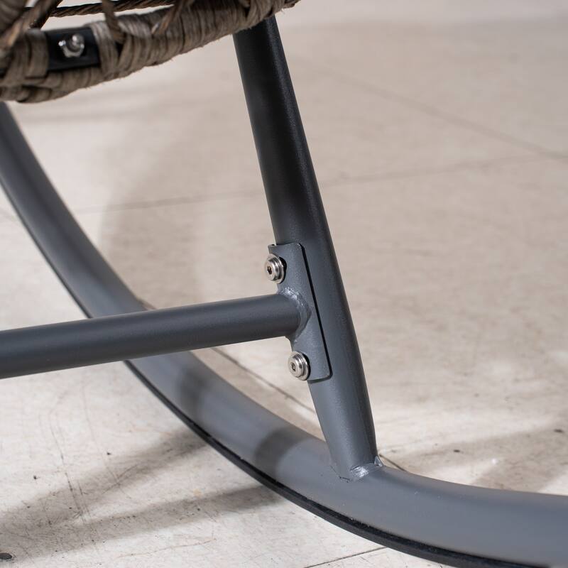 35.83" Outdoor Rocking Chair with Padded Cushion