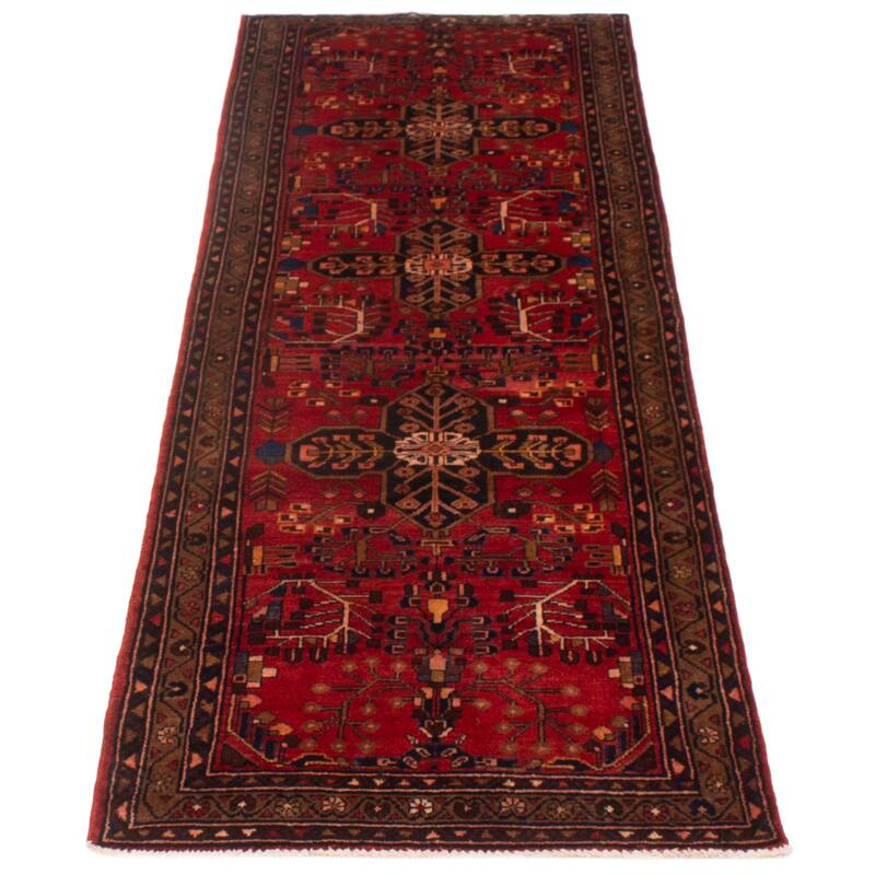 ECARPETGALLERY Hand-knotted Anadol Red Wool Rug - 3'7 x 10'0