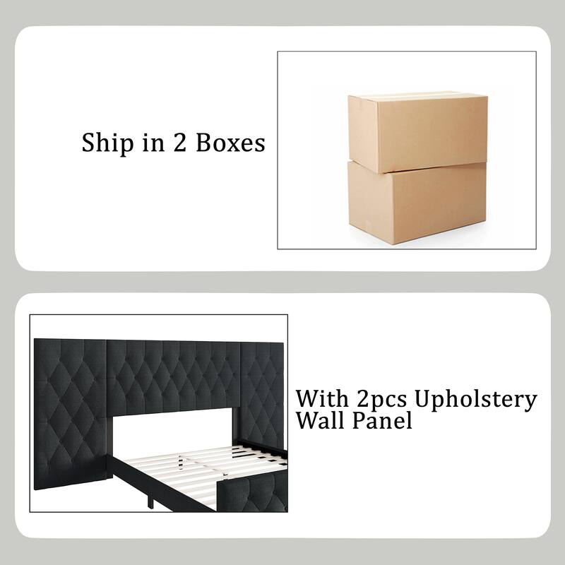 CraftPorch Modern Button Tufted Diamond Bed