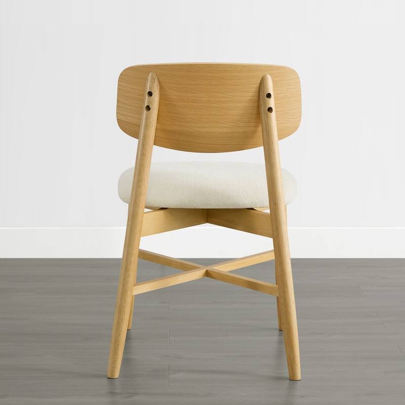 Spruce & Spring Mid-Century Upholstered Dining Chair with Solid Wood Frame