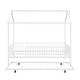 preview thumbnail 9 of 11, House-Shaped Metal Full Size House Bed with Semi-enclosed Fence and Twin Size Trundle