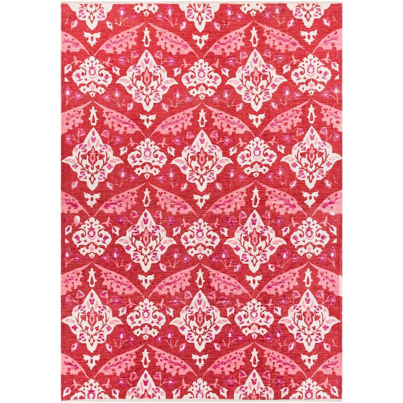 Hand-Woven Via Cotton Rug - 8' x 11' - Red