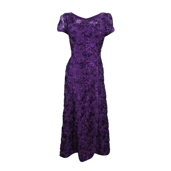 alex evenings sequined lace gown