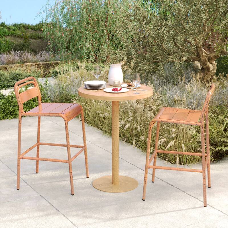 Christopher Knight Home-Jameson Outdoor/Indoor Iron Barstool Collection - Orange
