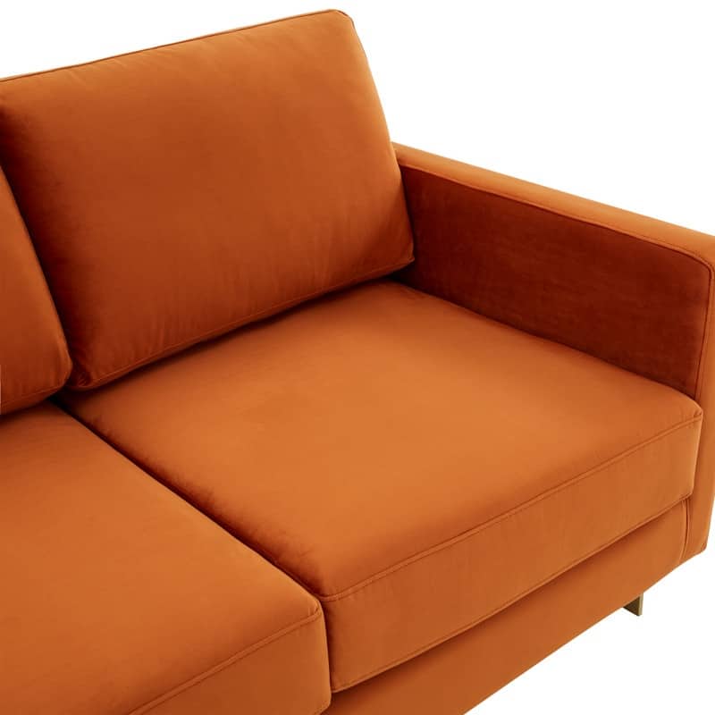 Lincoln Velvet 2-Seater Sofa with Foam Cushions Pocket Spring Stainless Steel Base Removable Cushion Fully Assembled