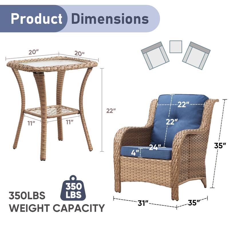 Outdoor Arm Chair with Cushion Rattan Chair