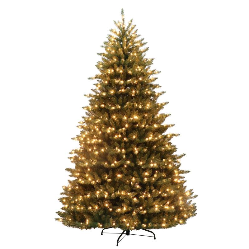 Pre-lit Full Fraser Fir Artificial Christmas Tree - 7.5’ - Clear Lights - 7.5 Foot