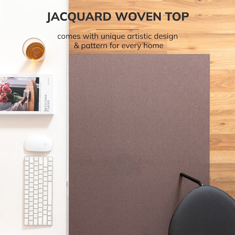 Jani 40"x54" Rug'd Chair Mat-Rug Style Office Chairmat for Carpet & Hard Floors| 0.25" Thick |Non-Slip, Foldable Desk Chair Mat
