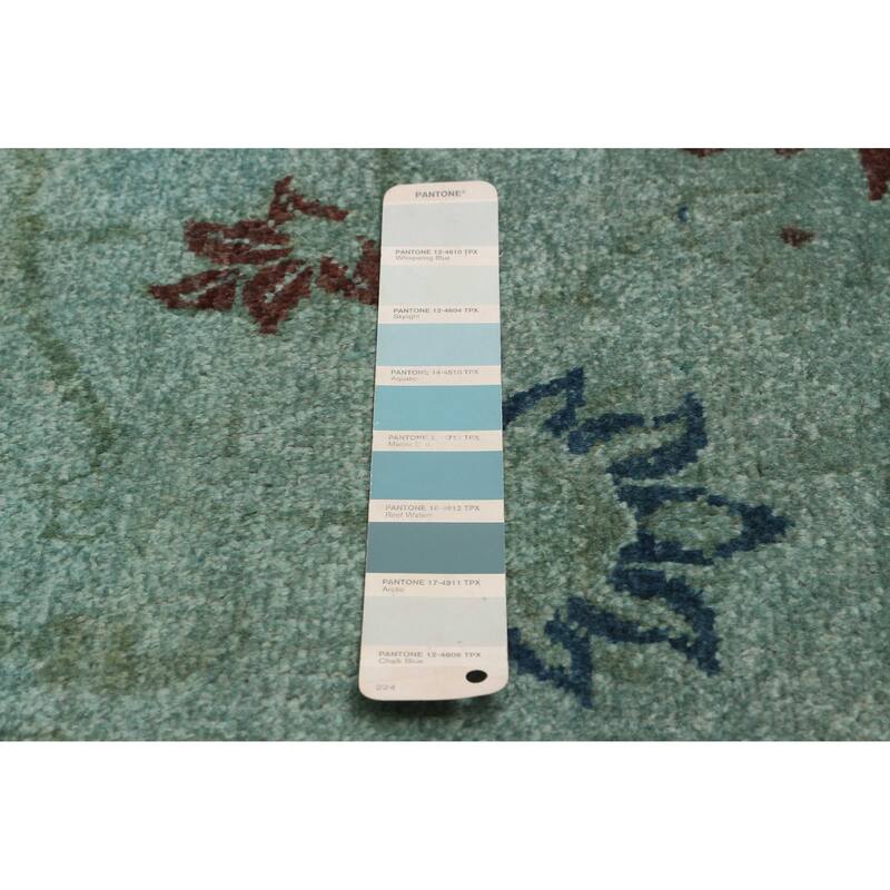 ECARPETGALLERY Hand-knotted Vibrance Turquoise Wool Rug - 8'11 x 11'8