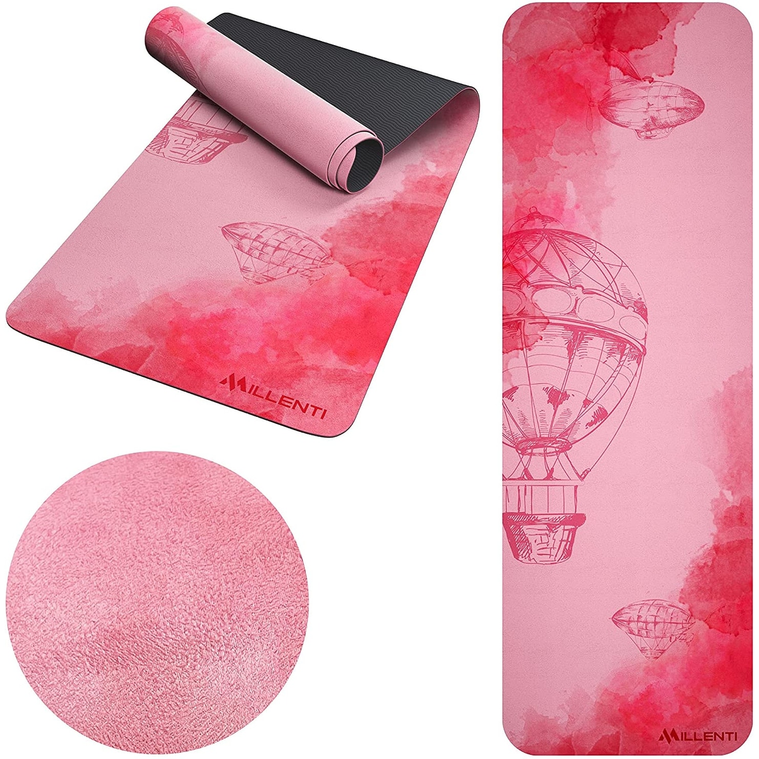  Love Sweat Fitness Premium Yoga Mat  5mm Pink and Marble  Pattern Reversible Non-Slip Exercise Mat for Yoga and Floor Workouts :  Sports & Outdoors