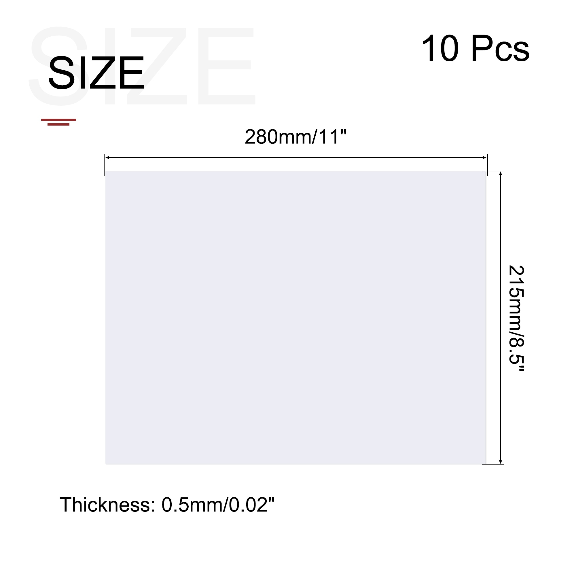 Plastic Sheet Transparency Panel Plastic Card Flexible Blanks PET Sheets for Picture Frame Replacement, Crafts