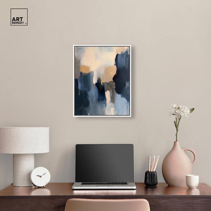 Navy Beige I Canvas by Art Remedy