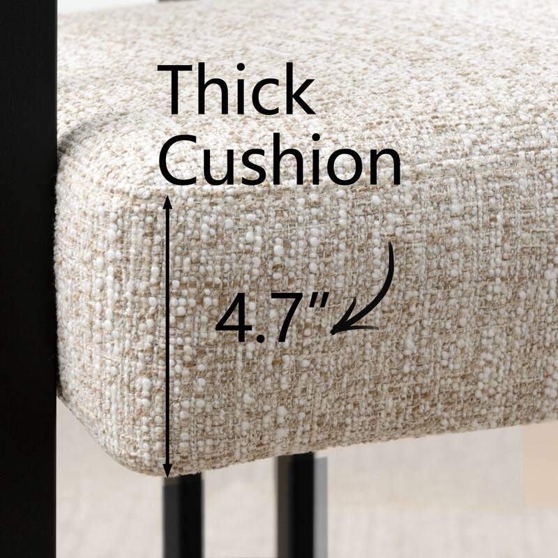 24" Seat Height Upholstered Tweed Solid Back Counter Stool(Set of 6)