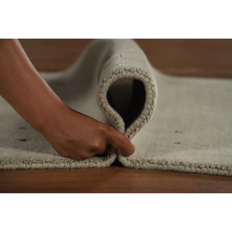 Tribal Gabbeh Indian Runner Rug Hand-Knotted Beige Wool Carpet - 2'8" x 11'5"
