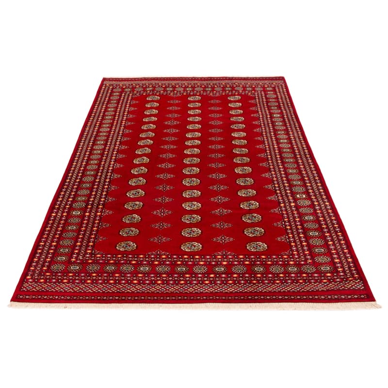 ECARPETGALLERY Hand-knotted Peshawar Bokhara Red Wool Rug - 6'9 x 10'4