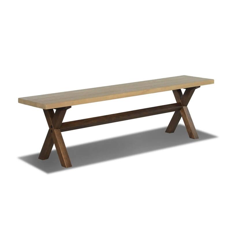 Cascais Solid Wood Bench with Trestle Base