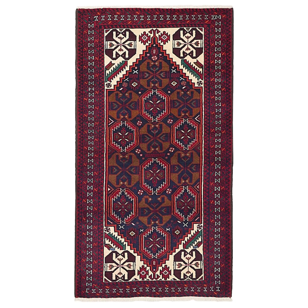 ECARPETGALLERY Hand-knotted Teimani Dark Navy Wool Rug - 3'6 x 6'5