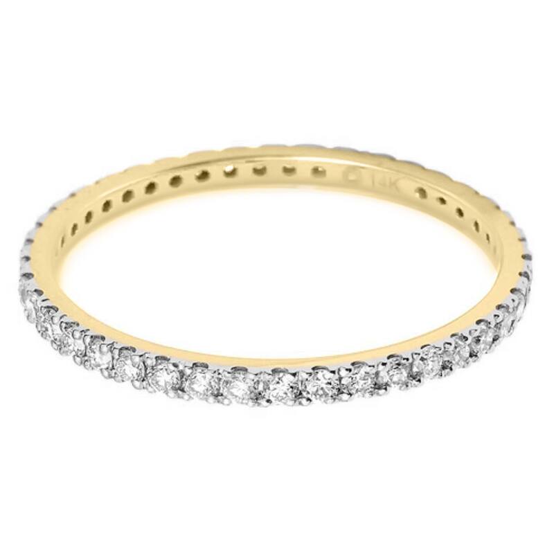 14kt Gold Diamond Eternity Wedding Band Rings - Yellow