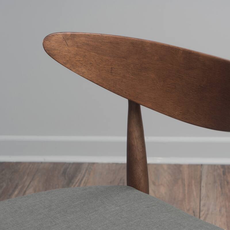 Set of 2 Retro Rubberwood Chairs with Ergonomic Back & Plush Cushions