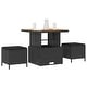 preview thumbnail 15 of 39, vidaXL 3/4 Piece Garden Dining Set with Cushions Black Poly Rattan Acacia