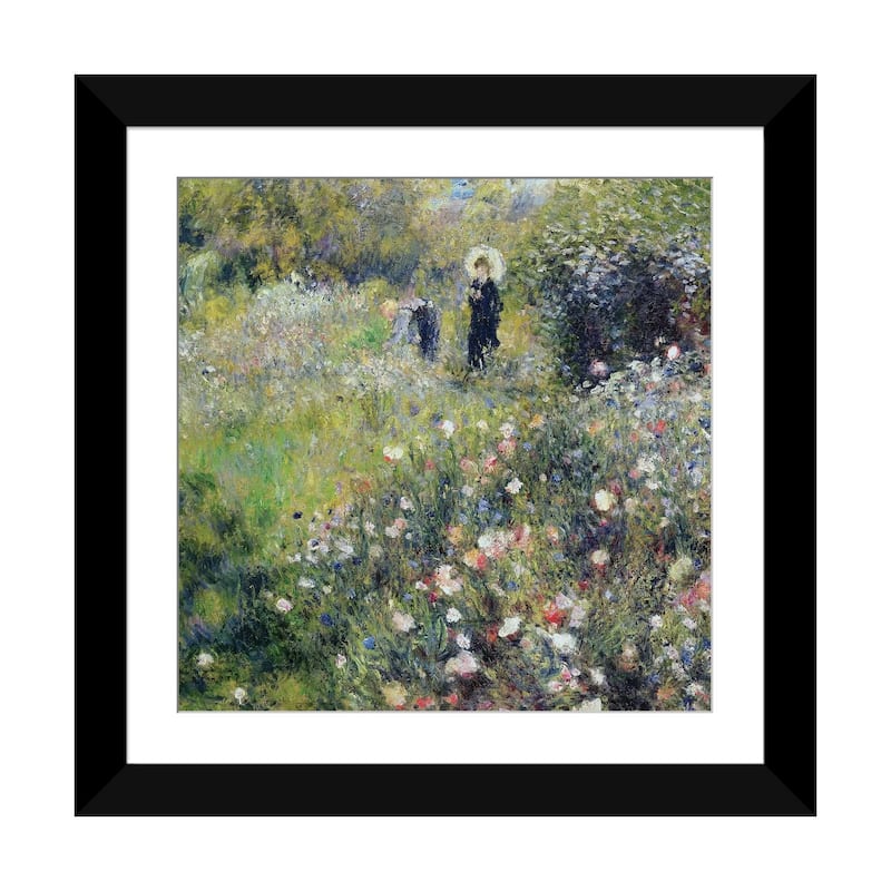 iCanvas "Woman with a Parasol in a garden, 1875 " by Pierre-Auguste Renoir - Black - 24x24x1