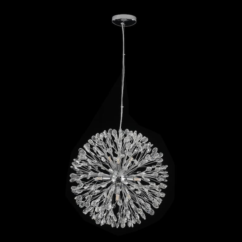 9/12-Light Modern Glam Linear Sputnik Starburst Beaded Crystal Chandelier Firework Kitchen Island Pendant