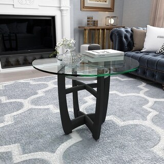 Dining Table with Clear Tempered Glass Top - Bed Bath & Beyond - 35901597