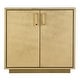preview thumbnail 2 of 5, Medera 32 in. W Rectangular Wood and Leather 2 Door Accent Cabinet