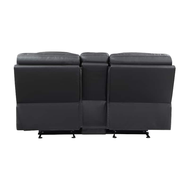 Emory Breathable Faux Leather Manual Double Glider Reclining Loveseat