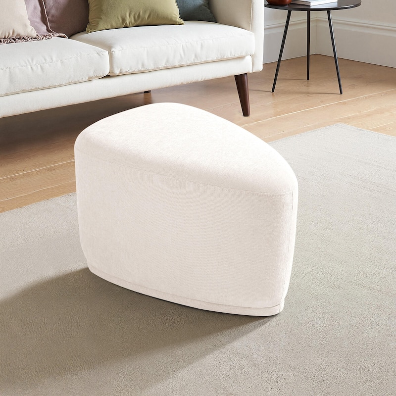 Bonnie 26"/43" W Chenille Small/ Oversized Triangular Cheese Ottoman