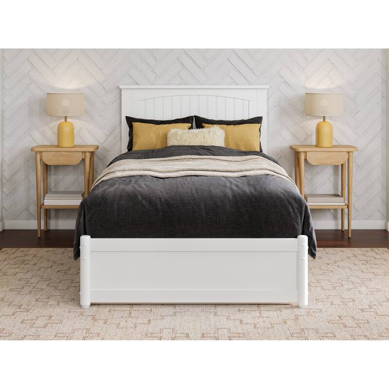 Malta Platform Bed with Panel Footboard and Twin XL Trundle