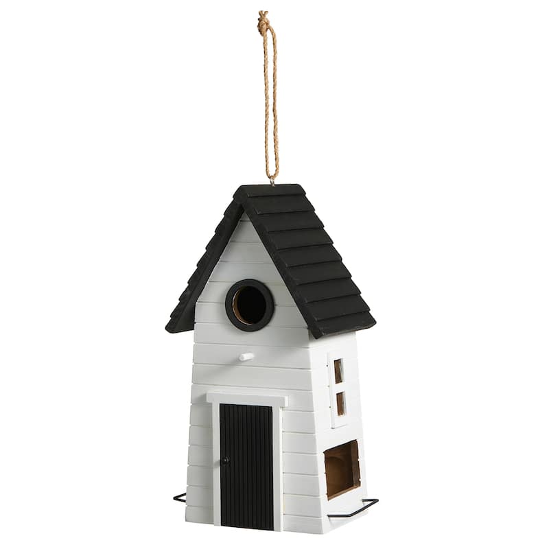 Glitzhome 14.25"H Functional and Decorative Solid Wood Garden Birdhouse - 8.50''L X 5.75''W X 14.25''H
