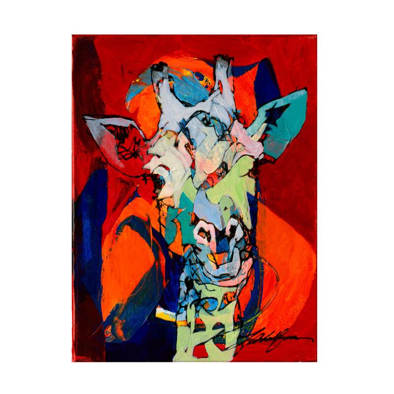 Yuval Wolfson 'Colorful Giraffe IV' Canvas Art