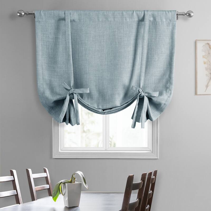 Exclusive Fabrics Faux Linen Room Darkening Tie-Up Window Shade (1 Panel)