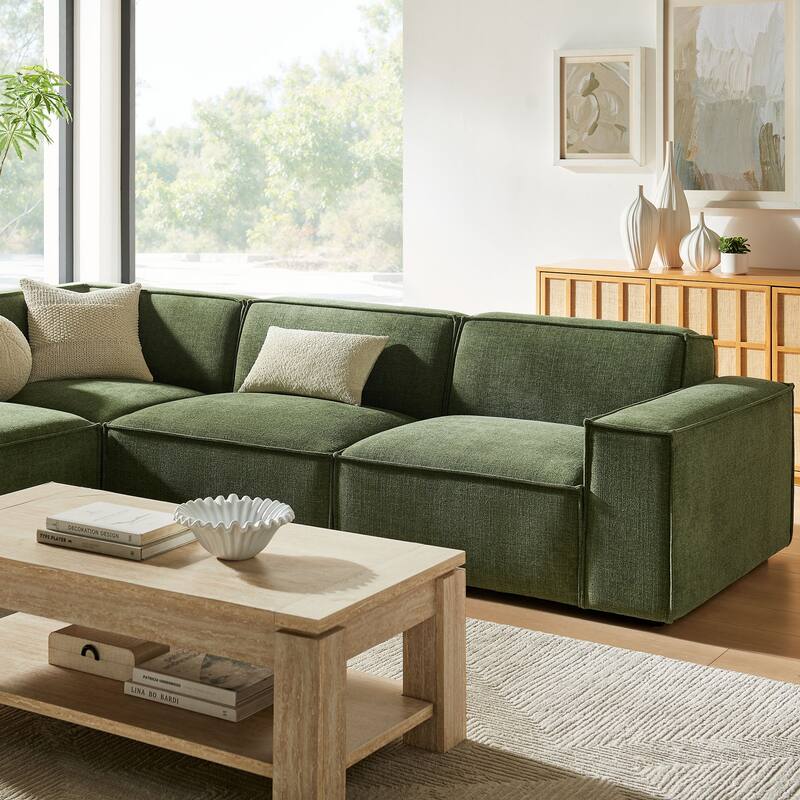 Restore 4-Piece Performance Fabric Upholstered Modular L-Shaped Sofa