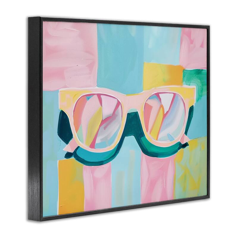 Stupell Blocked Pastels & Sunglasses Framed Giclee Art Design By Arlington Prints