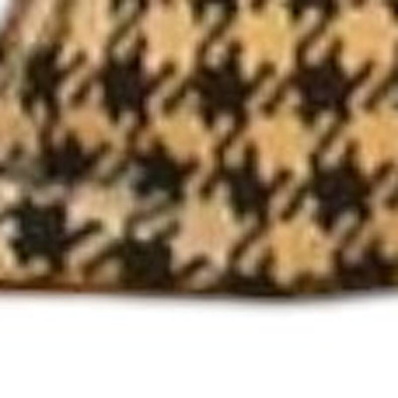 Set of Four 18" Red Black and White Houndstooth Fabric and Faux Leather Throw Pillows