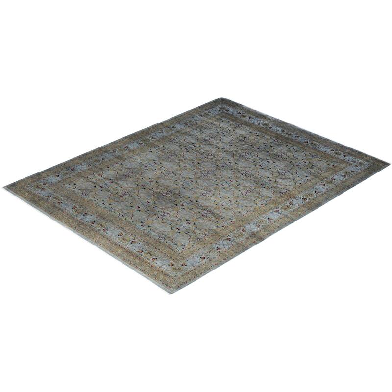 Fine Vibrance One-of-a-Kind Hand-Knotted Area Rug - Gray, 8' 3" x 10' 2" - 8' 3" x 10' 2"