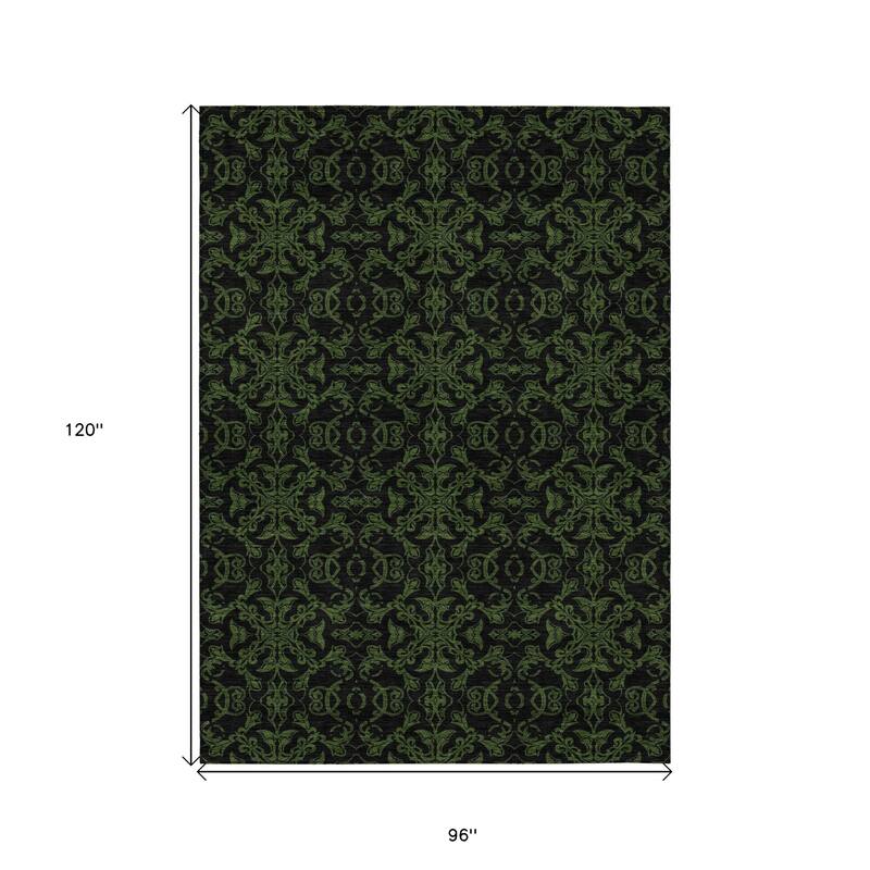 HomeRoots Medallion Transitional Rectangle Outdoor Rug