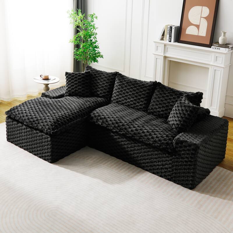 L-Shaped Sleeper Sectional Sofa Convertible Straight Sofa, Loveseat and Chaise Lounge Set for Living Room