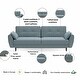 preview thumbnail 9 of 17, Modern Alisa Sleeper Sofa, Flared Arm Couch Sofa for Room Decor, Solid Pine Wood Made Comfortable Sofa Bed Furniture