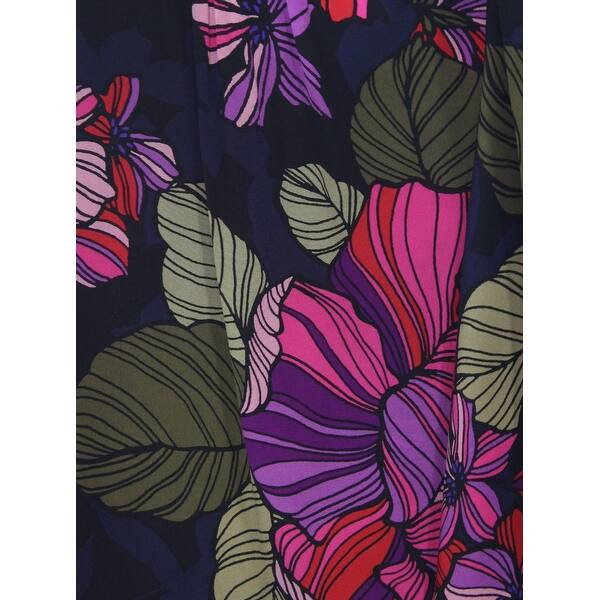 Shop Trina Turk New Purple Navy Women Medium M Deming Floral Silk
