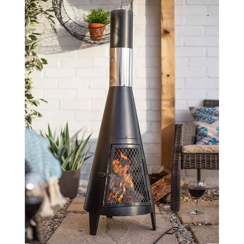 63" Patio Chiminea Outdoor Wood Burning Fire Pits