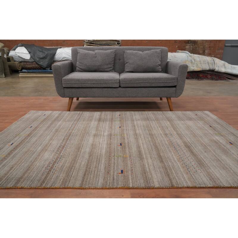 Hand Knotted Oriental 100% Wool Carpet Tribal Animal Pictorial Multi-Colored Gabbeh Area Rug - 7' 8'' X 4' 11''