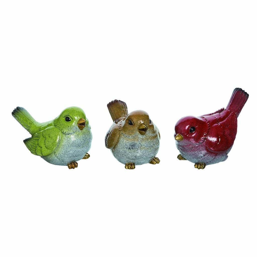 Transpac Large Resin Birdy Set of 3 Spring Home Decorations