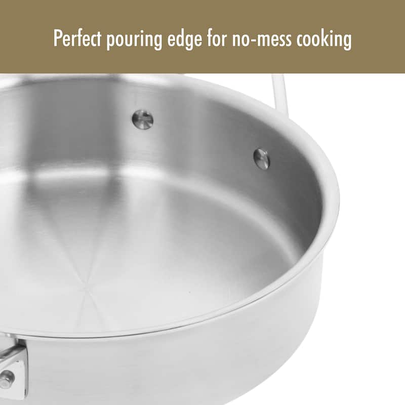 Demeyere Essential 5-ply 3-qt Stainless Steel Saute Pan with Lid