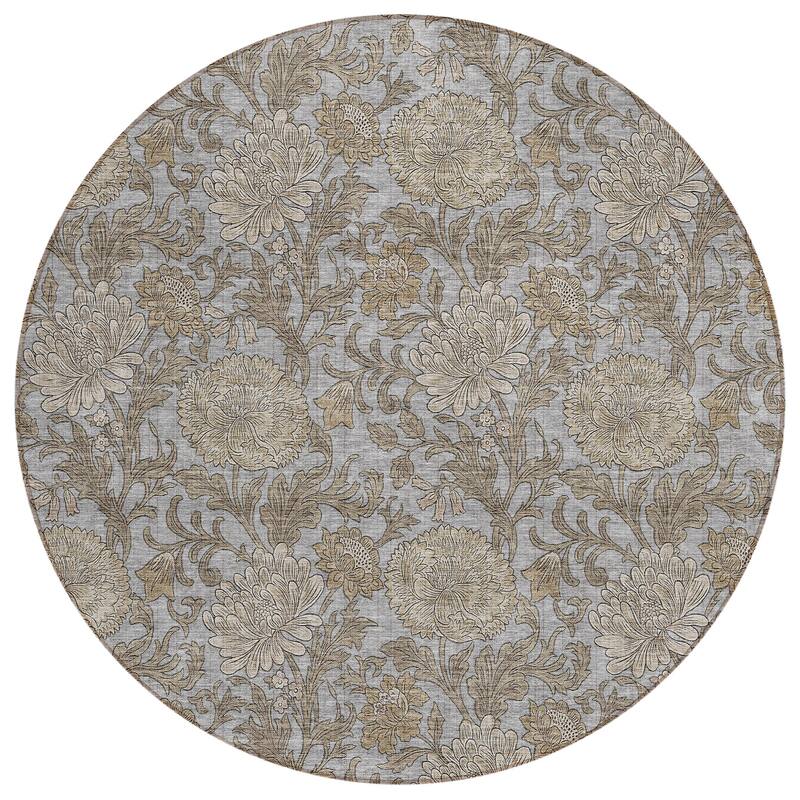 Machine Washable Indoor/ Outdoor Chantille Floral Rug
